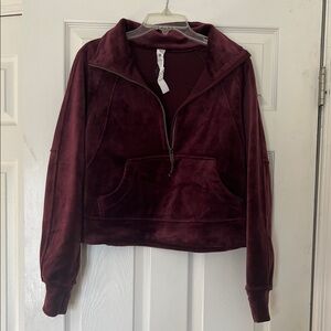 Lululemon Athletica Scuba Half Zip Funnel Neck in Garnet